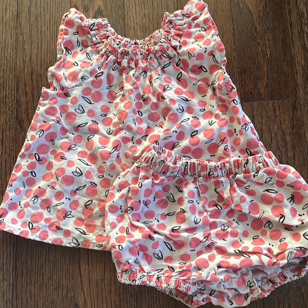 Tea Collection flutter sleeve top and bubble bottoms size 3T